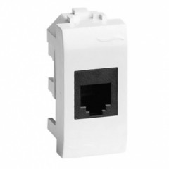 Компьютерная розетка RJ-45, кат.5E (разъем AMP) DKC Brava 1 модуль белая