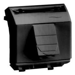 Компьютерная розетка RJ-45, кат.5Е (разъем PcNET) DKC Brava 2 модуля черная