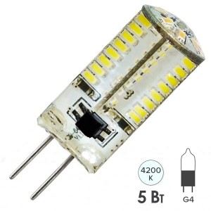 Лампа светодиодная Foton FL-LED-G4 5W 220V 4200K G4 300lm 15х43mm белый свет