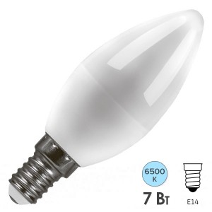 Купить Лампа светодиодная свеча Feron LB-97 7W 6400K 230V E14 холодный свет