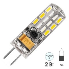 Лампа светодиодная капсула Feron LB-420 2W 4000K 12V G4 160lm 10x36mm белый свет
