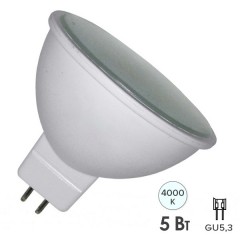 Лампа светодиодная Feron MR16 LB-24 5W 4000K 410Lm 220V GU5.3 белый свет