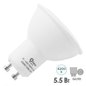 Обзор Лампа светодиодная Foton FL-LED PAR16 5,5W 4200K 220V GU10 56xd50 510Лм белый свет