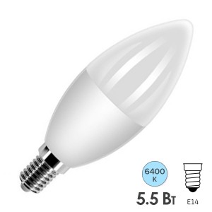Купить Лампа светодиодная свеча FL-LED C37 5,5W 6400К 220V E14 37х108 510Лм холодный свет