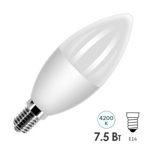 Купить Лампа светодиодная свеча FL-LED C37 7,5W 4200К 220V E14 37х108 700Лм белый свет