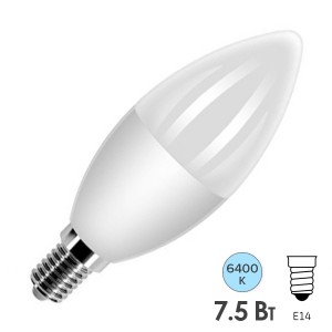 Купить Лампа светодиодная свеча FL-LED C37 7,5W 6400К 220V E14 37х108 700Лм холодный свет