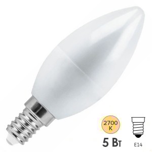 Лампа светодиодная свеча Feron LB-72 5W 2700K 230V E14 теплый свет