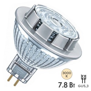 Лампа светодиодная Osram LED MR16 50 ADV 7,8W/830 DIM 36° 12V 621lm GU5.3