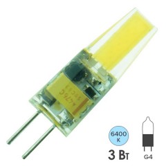 Лампа светодиодная Foton FL-LED G4-COB 3W 6400K 12V G4 210lm 10х32mm холодный свет