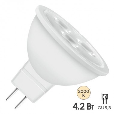 Купить Лампа светодиодная Osram LED ST MR16 50 4,2W/830 110° 220V 350lm GU5.3