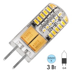 Лампа светодиодная капсула Feron LB-422 3W 6400K 12V G4 250lm 11x38mm холодный свет