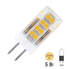 Лампа светодиодная капсула Feron LB-432 5W 2700K 220V G4 460lm 16x45mm теплый свет