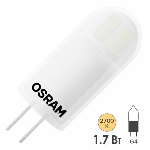 Купить Лампа светодиодная Osram LED PIN 20 1,7W/827 200lm 12V G4 теплый свет