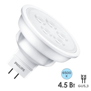 Лампа светодиодная Philips ESS LED MR16 4,5W (50W) 865 36° 400V 230lm GU5.3 холодный свет