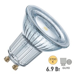 Лампа светодиодная Osram LED PAR16 80 6,9W/827 120° 575lm 220V GU10