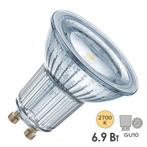 Обзор Лампа светодиодная Osram LED PAR16 80 6,9W/827 120° 575lm 220V GU10