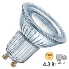 Лампа светодиодная Osram LED PARATHOM PAR16 50 4.3W/827 230V GU10 120° широкий угол 350lm d51x55mm