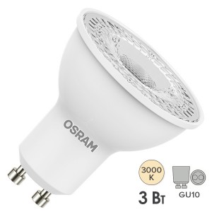 Отзывы Лампа светодиодная Osram LED STAR PAR16 3536 35 3W/830 230V GU10 265lm 36° 15000h