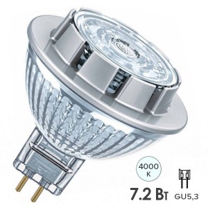 Обзор Лампа светодиодная Osram LED PARATHOM MR16 7.2W/840 (50W) 12V 36° GU5.3