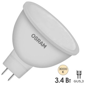 Купить Лампа светодиодная Osram LED LS MR16 3.4W/830 (35W) 230V 110° GU5.3 250lm d50x41mm