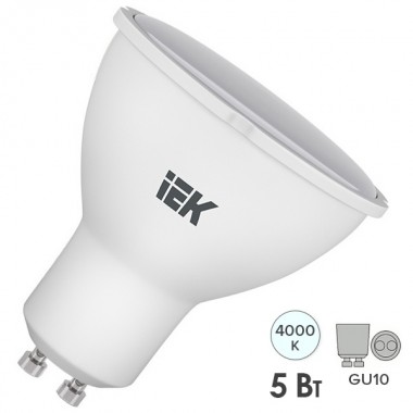 Купить Лампа светодиодная ECO PAR16 софит 5Вт 230В 4000К GU10 IEK