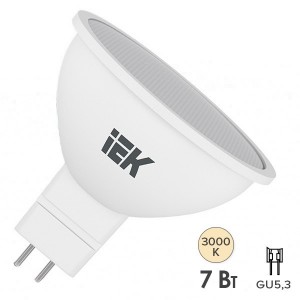 Отзывы Лампа светодиодная ECO MR16 софит 7Вт 230В 3000К GU5.3 IEK 442632