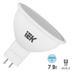 Лампа светодиодная ECO MR16 софит 7Вт 230В 6500К GU5.3 IEK