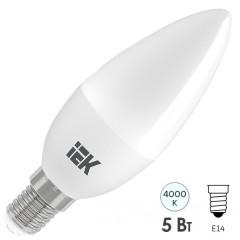 Лампа светодиодная ECO C35 свеча 5Вт 230В 4000К E14 IEK