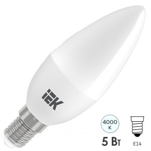 Отзывы Лампа светодиодная ECO C35 свеча 5Вт 230В 4000К E14 IEK