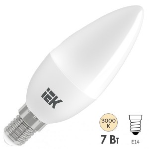 Купить Лампа светодиодная ECO C35 свеча 7Вт 230В 3000К E14 IEK 485028