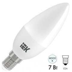 Лампа светодиодная ECO C35 свеча 7Вт 230В 4000К E14 IEK 485080
