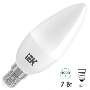Купить Лампа светодиодная ECO C35 свеча 7Вт 230В 4000К E14 IEK 485080