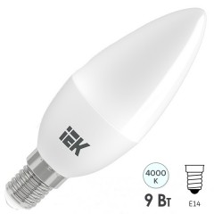 Лампа светодиодная ECO C35 свеча 9Вт 230В 4000К E14 IEK