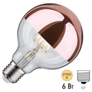 Купить Лампа филаментная светодиодная Paulmann LED G95 7,5W 2700K E27 медное покрытие