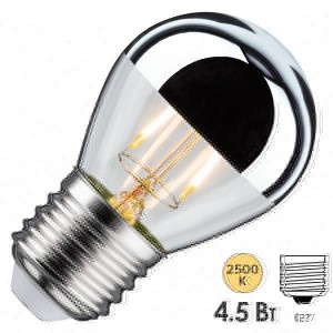 Отзывы Лампа филаментная светодиодная Paulmann LED DIM 4,5W 2700K E27 зеркальное покрытие