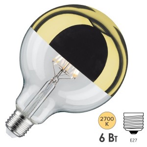 Лампа филаментная светодиодная Paulmann LED G95 DIM 6W 2700K E27 золотое покрытие