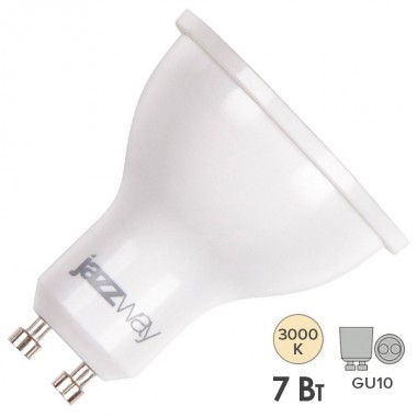 Обзор Лампа светодиодная PLED- DIM GU10 7w 3000K 540Lm  230/50 Jazzway