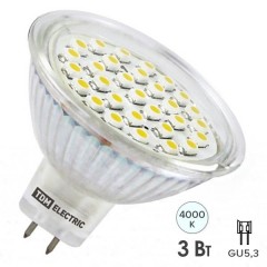 Лампа светодиодная MR16-3 Вт-220 В -4000 К–GU 5,3 SMD TDM