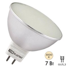 Лампа светодиодная MR16-7 Вт-220 В -3000 К–GU 5,3 SMD (с матовым стеклом) TDM
