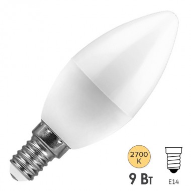 Обзор Лампа светодиодная свеча Feron LB-570 9W 2700K 230V E14 теплый свет