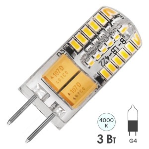Отзывы Лампа светодиодная капсула Feron LB-422 3W 4000K 12V G4 240lm 11x38mm белый свет