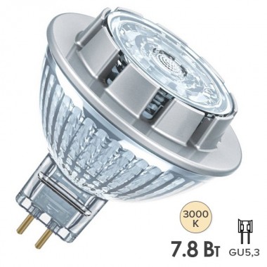 Обзор Лампа светодиодная Osram LED PARATHOM MR16D 7.8W/830 (50W) 12V 36° GU5.3 DIM 621Lm