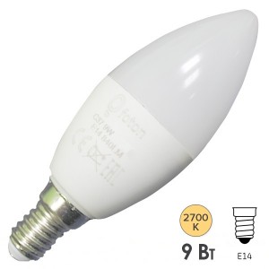 Обзор Лампа светодиодная свеча FL-LED C37 9W 2700К 220V E14 840LM 37x100mm