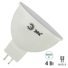 Лампа светодиодная ЭРА LED MR16-4W-840-GU5.3 белый свет 522822