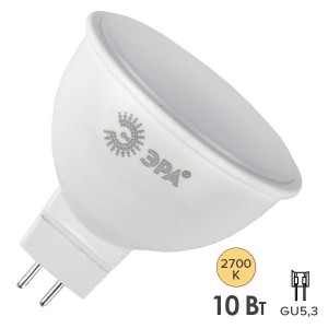 Лампа светодиодная ЭРА LED MR16-10W-827-GU5.3 теплый свет 732752