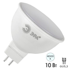 Лампа светодиодная ЭРА LED MR16-10W-840-GU5.3 белый свет 732783