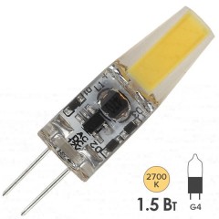 Лампа светодиодная ЭРА LED JC-1,5W-12V-COB-827-G4 теплый свет 734299