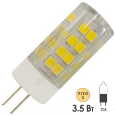 Лампа светодиодная ЭРА LED JC-3,5W-220V-CER-827-G4 теплый свет 585490