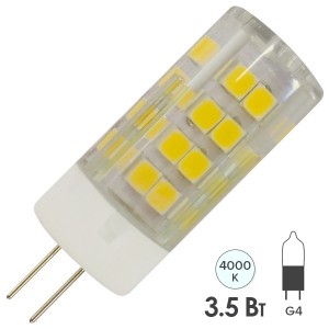 Отзывы Лампа светодиодная ЭРА LED JC-3,5W-220V-CER-840-G4 белый свет 585407