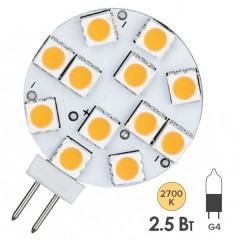 Лампа светодиодная LED NV-Stiftsockel downl. 2,5W 2700K G4 12V 180Lm